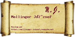 Mellinger József névjegykártya